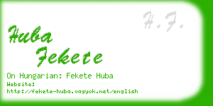 huba fekete business card